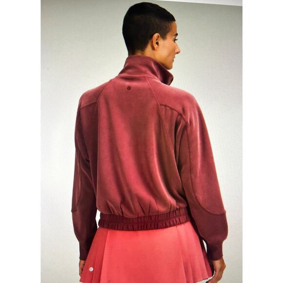 Lululemon Brushed Sofstream Funnel-Neck Zip Up Sweatshirt Red Wine Womens 14 - Picture 9 of 13